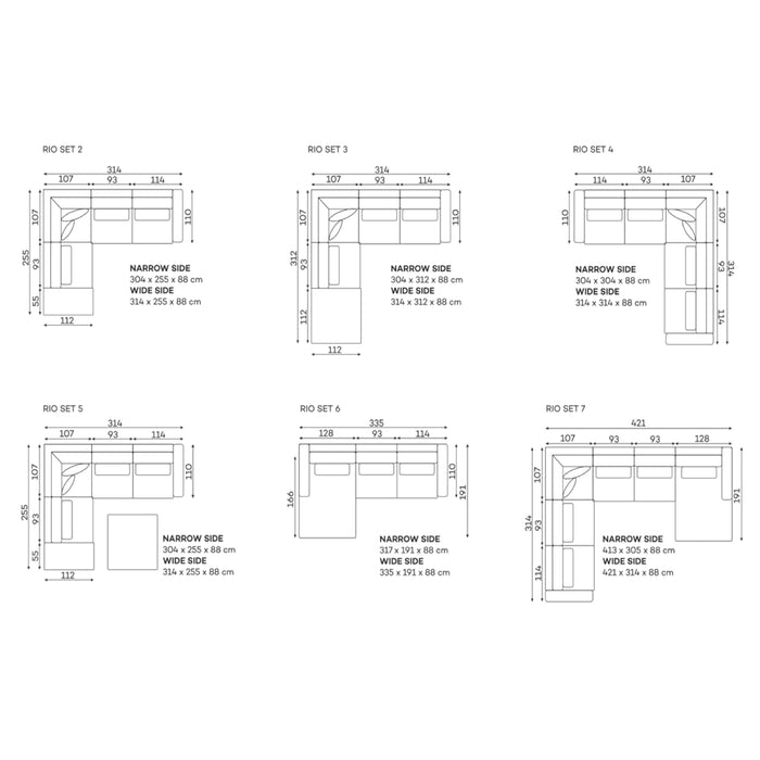 RIKO kampinė sofa | 335x191 cm | SET 6