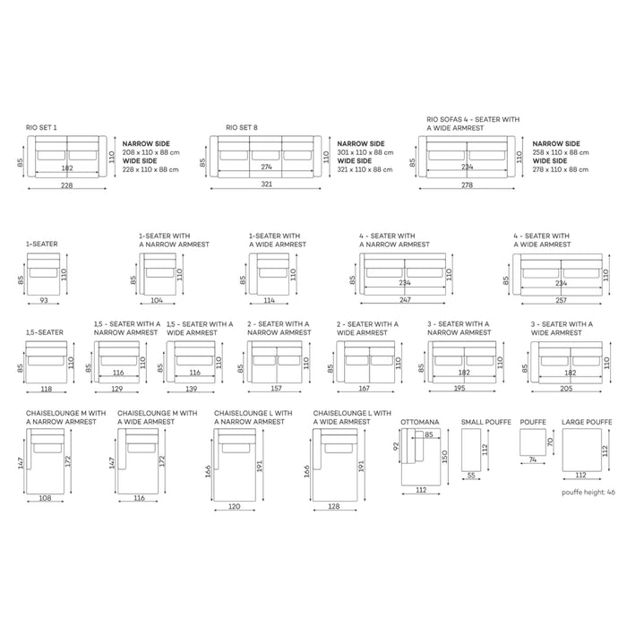 RIKO kampinė sofa | 335x191 cm | SET 6