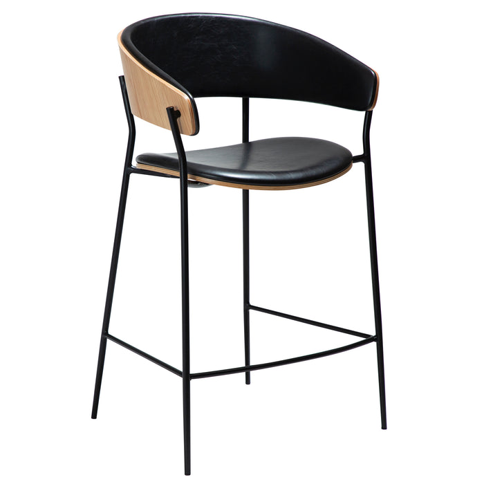 Pusbario kėdė CRIB | Vintage black-oak | Dirbt. oda | Danija