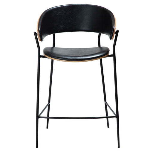 Pusbario kėdė CRIB | Vintage black-oak | Dirbt. oda | Danija