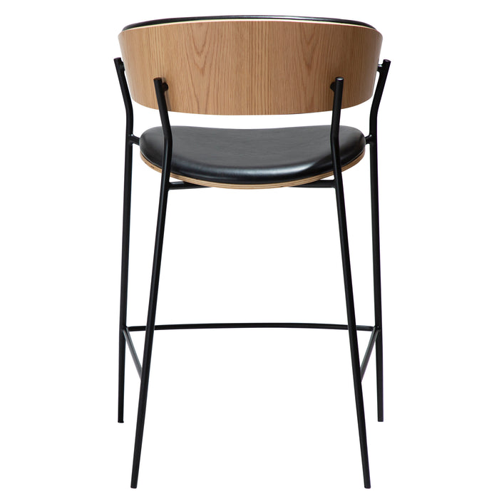 Pusbario kėdė CRIB | Vintage black-oak | Dirbt. oda | Danija