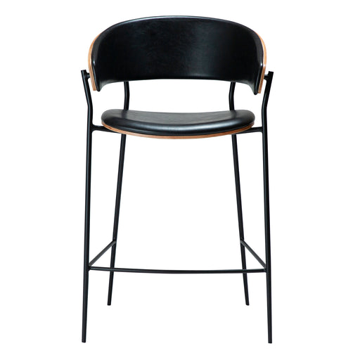 Pusbario kėdė CRIB | Vintage black-walnut | Dirbt. oda | Danija