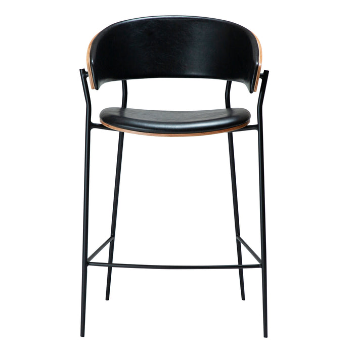 Pusbario kėdė CRIB | Vintage black-walnut | Dirbt. oda | Danija