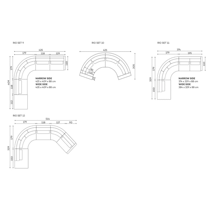 Kampinė sofa RIKO | 515x195 cm | SET 13