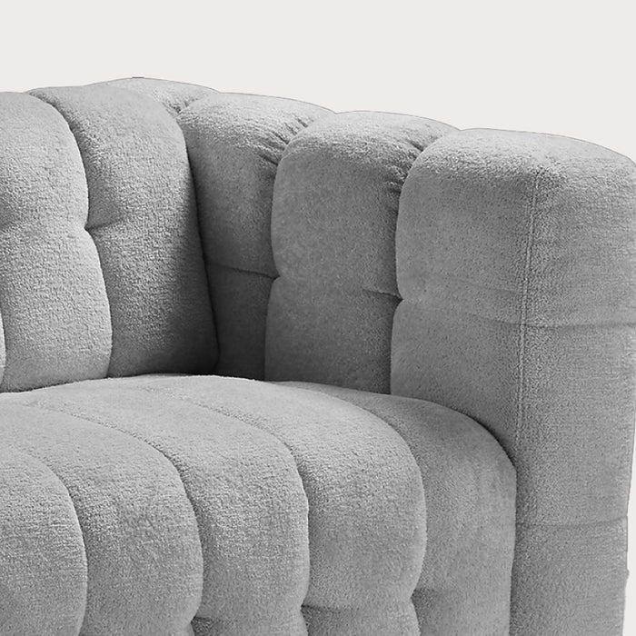 BOOBLE itališka kampinė sofa-lova – porankio ir audinio detalė