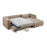 BOOBLE itališka kampinė sofa-lova, išskleista miegui, 17 cm čiužinys