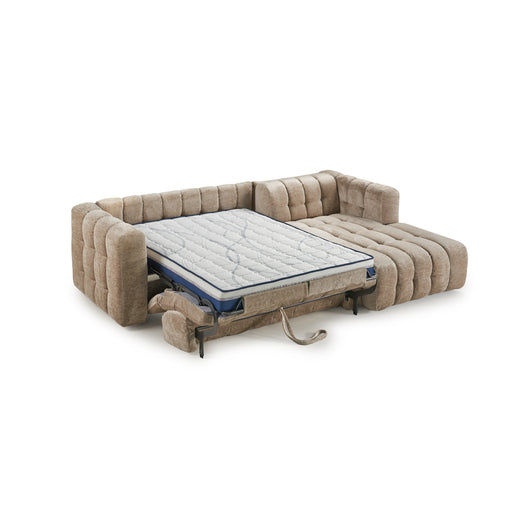 Itališka kampinė sofa-lova su metaliniu mechanizmu, ALOE VERA čiužiniu (čiužinio storis 17 cm); miegamas plotas 120/140/160×195 cm.