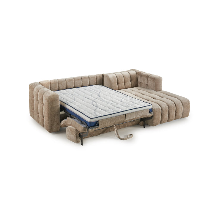 Itališka kampinė sofa-lova su metaliniu mechanizmu, ALOE VERA čiužiniu (čiužinio storis 17 cm); miegamas plotas 120/140/160×195 cm.