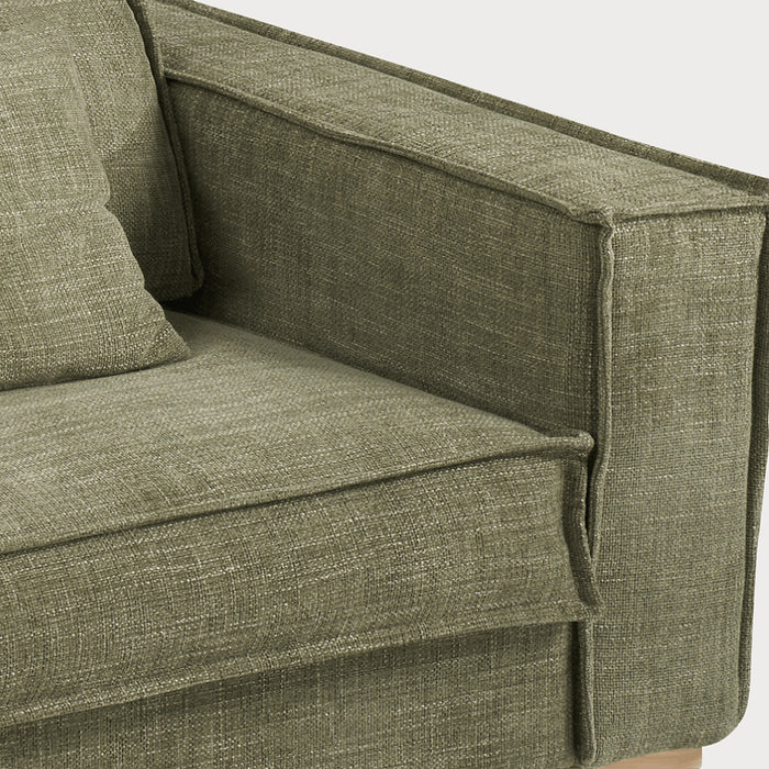 COCOON itališka sofa-lova – porankio ir audinio detalė