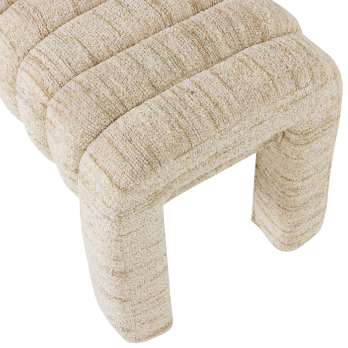 Beige bouclé audinio tekstūros detalė