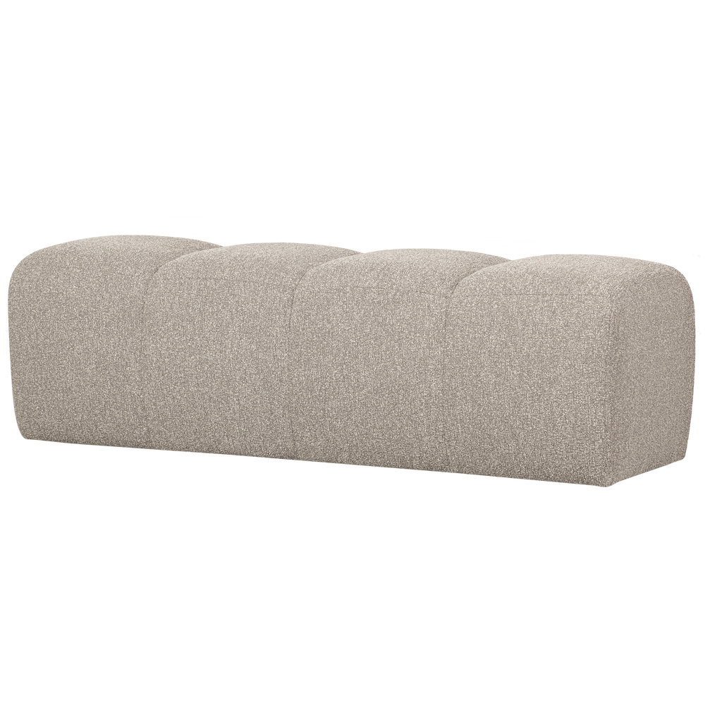 Mojo suoliukas 160 cm su beige melanžo bouclé audiniu
