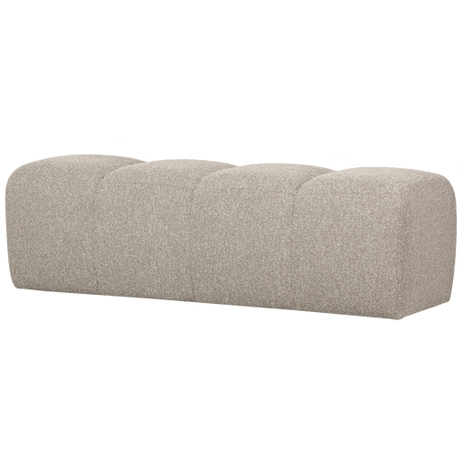 Mojo suoliukas 160 cm su beige melanžo bouclé audiniu