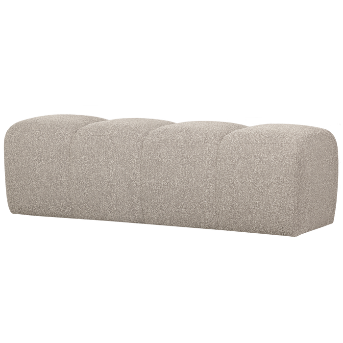 Mojo suoliukas 160 cm su beige melanžo bouclé audiniu