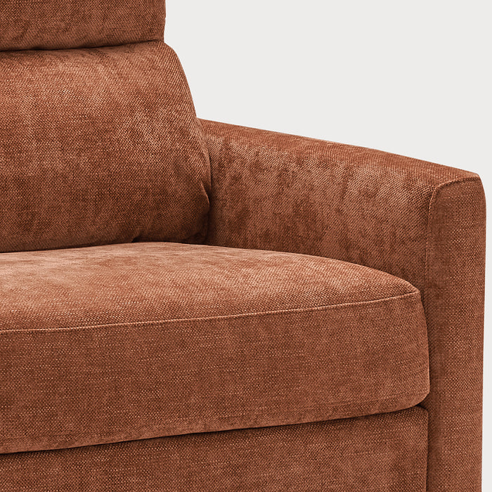 MORUS itališka sofa-lova – porankio ir audinio detalė