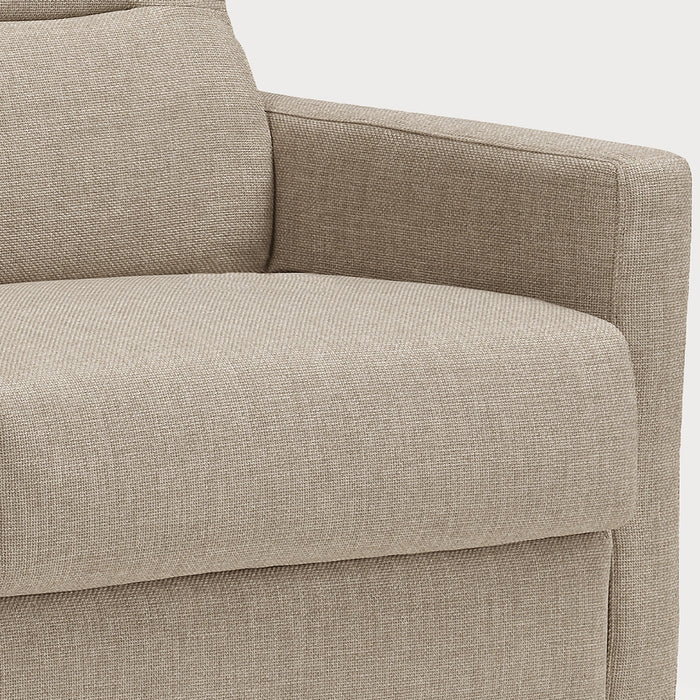 TEDDY itališka sofa-lova – porankio ir audinio detalė
