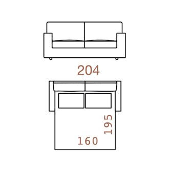 TINA itališka sofa-lova su 21 cm čiužiniu