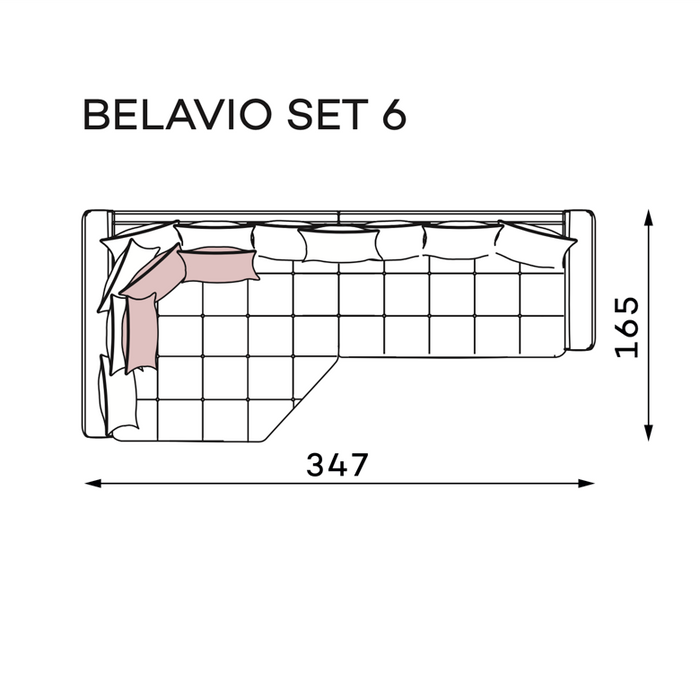 Kampinė sofa BELAVIO 347x165 cm