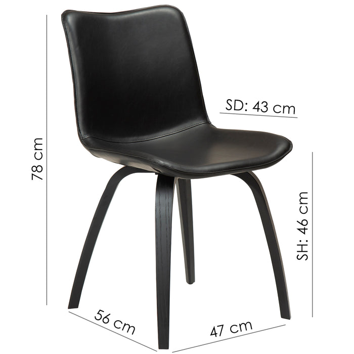 Valgomojo kėdė GLEE | Vintage black
