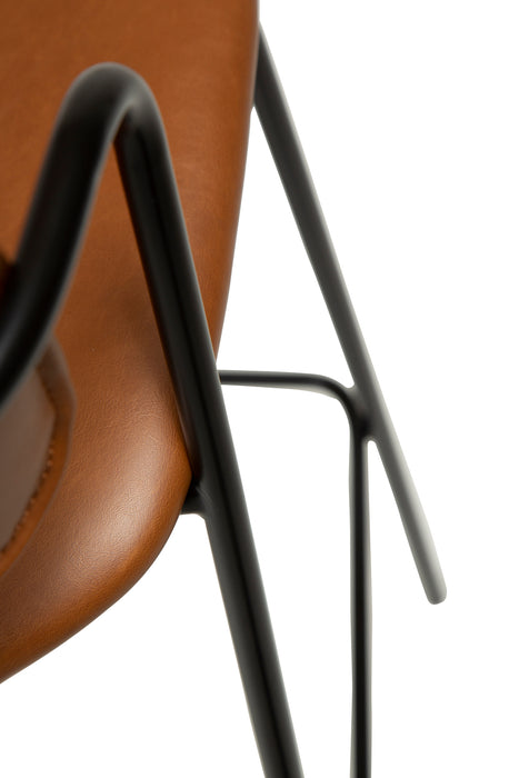 Baro kėdė ZED | Vintage light brown | Dirbt. oda | Danija